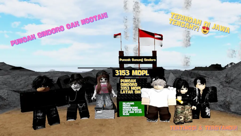 Rekomendasi Map Gunung Roblox Terpopuler di Indonesia Gunung Sindoro