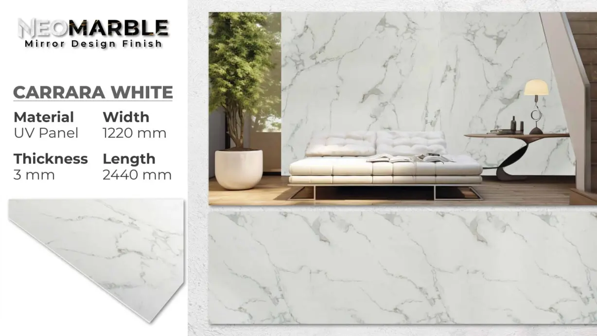 PVC marble cararra white neo marble