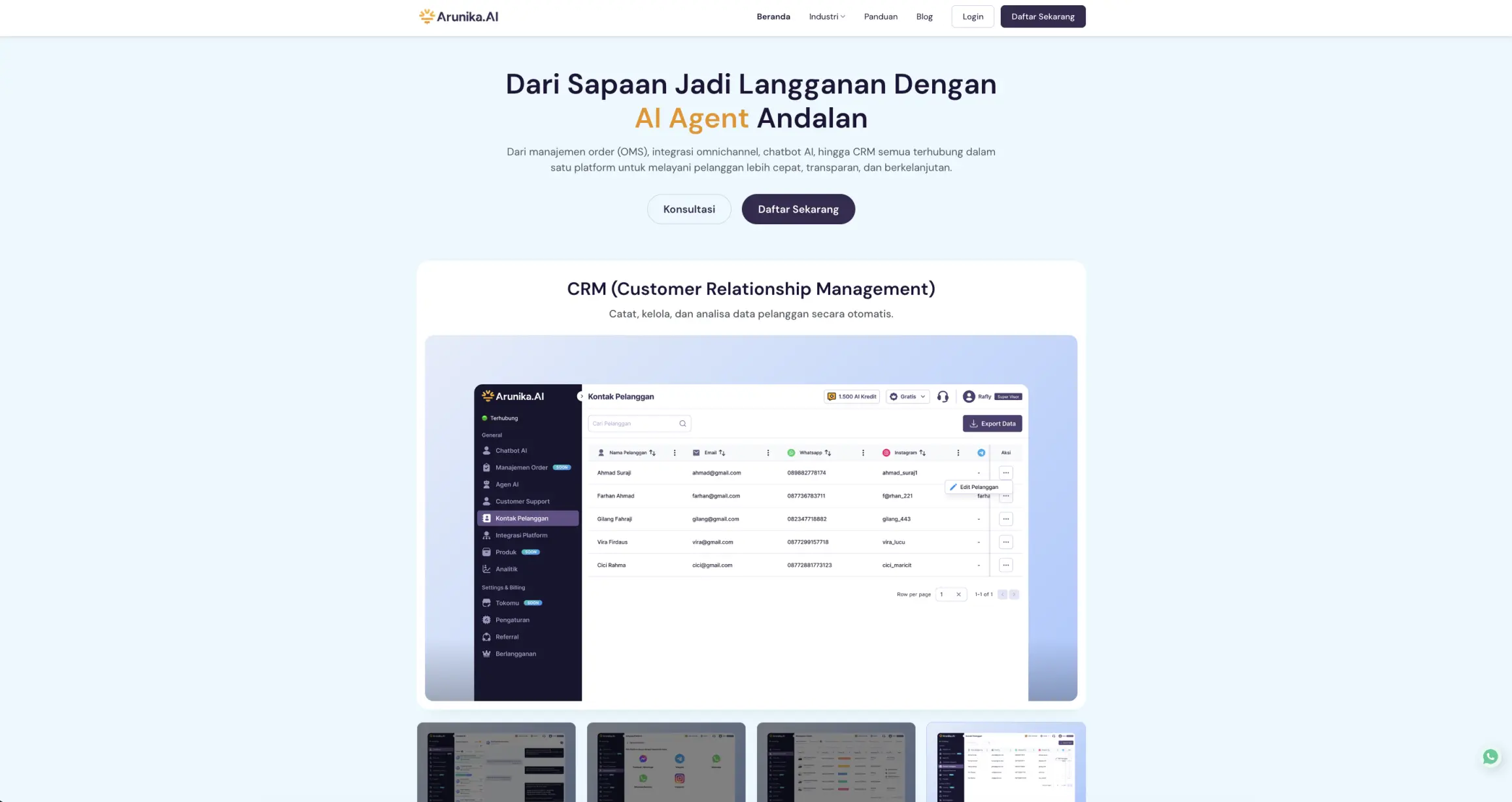 Solusi AI & Chatbot untuk UMKM di Arunika