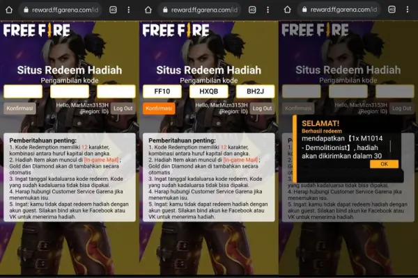 Cara Merdeem / Mengklaim Kode Free Fire