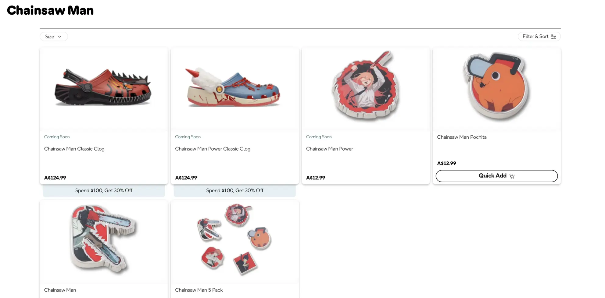 Kapan Chainsaw Man x Crocs Bisa Dibeli Secara Lebih Luas?